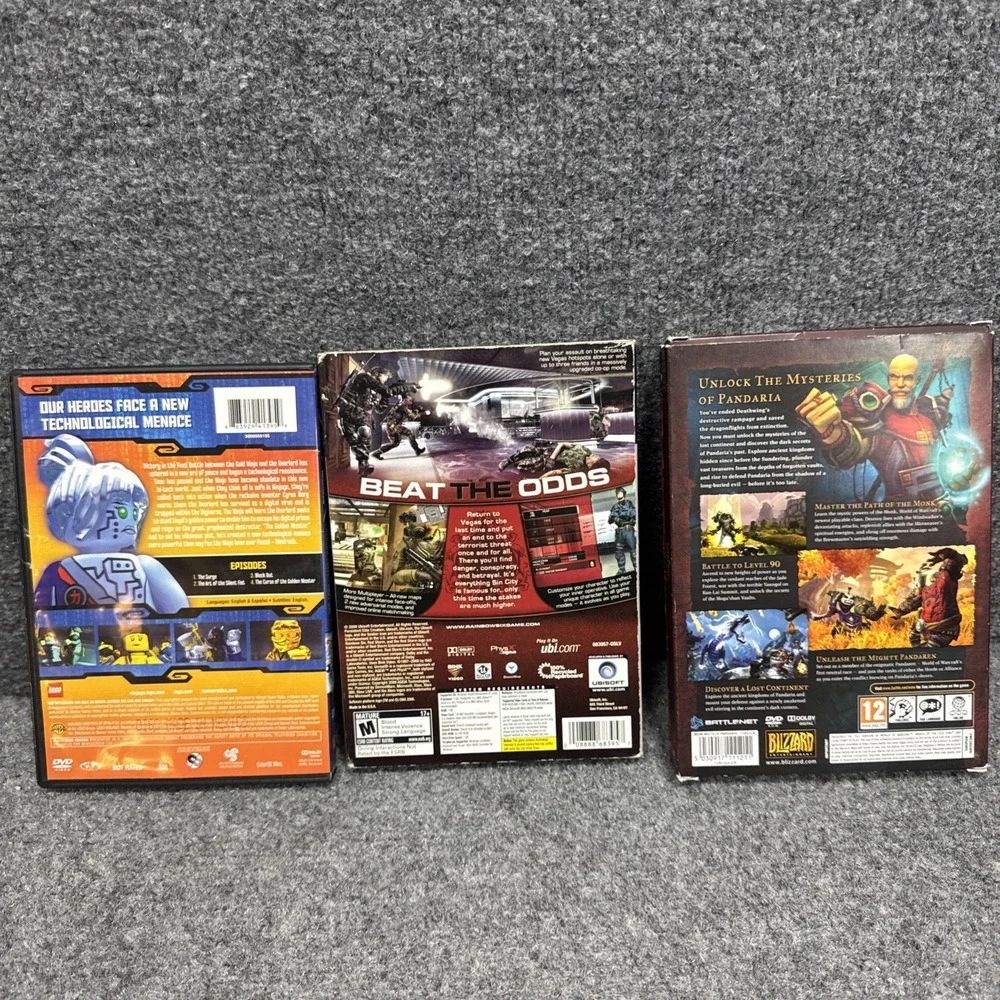 Pc Game Lot Of 3 Ninjago Rainbow Six Vegas 2 World Of Warcraft‎ Mists Pandaria